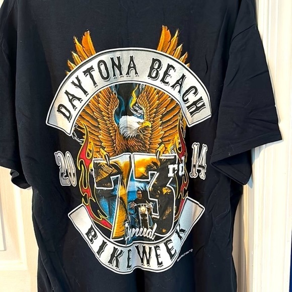 Gildan Black Short Sleeve 2014 73rd Annual Daytona Beach Bike Week T-Shirt XL - Picture 6 of 7
